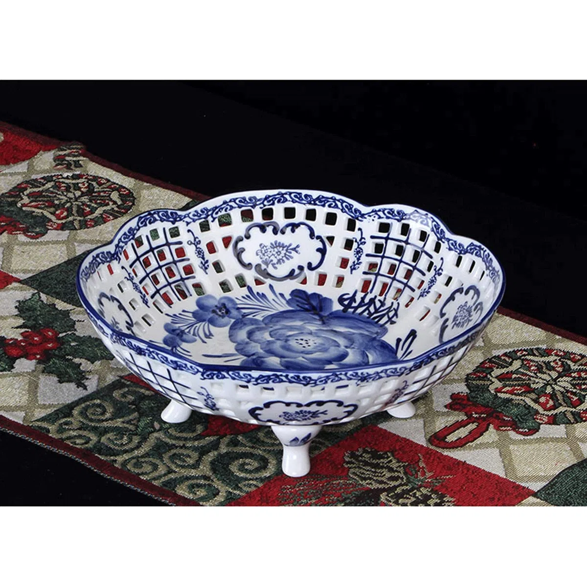 Koszyk na owoce Porcelanowa miska owoców do kuchni Counter, Chiński Retro Candy Fruit Bowl Server Ceramiczny Dekoracyjny Kosz Owocowy Miska owoców