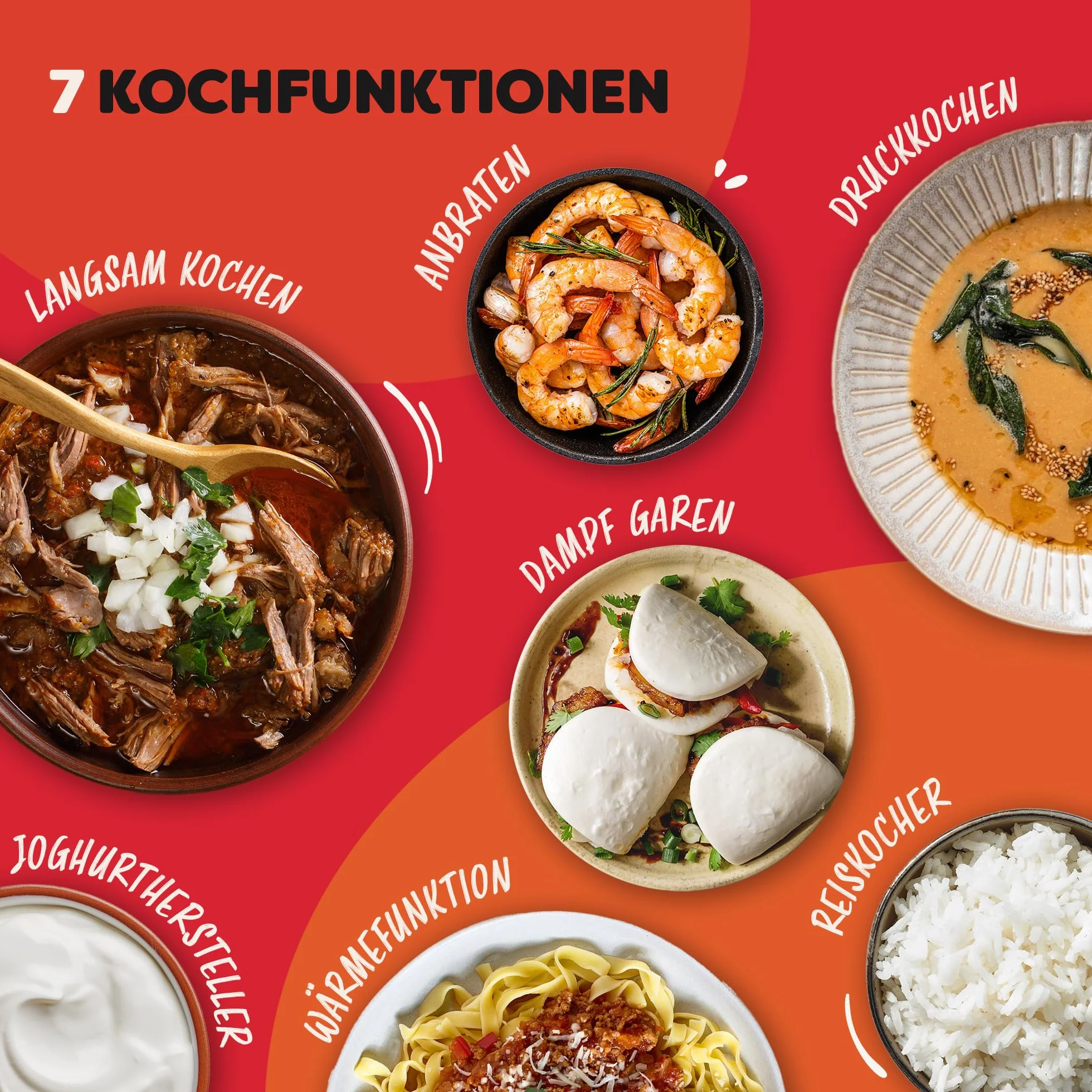 Instant Pot Duo 7-w-1 multicooker 5,7L – szczotkowana stal nierdzewna, duży szybkowar, wolnowar, ryżowar, patelnia do smażenia, jogurtownica, parownica i podgrzewacz żywności, zmywacza do zmywarki