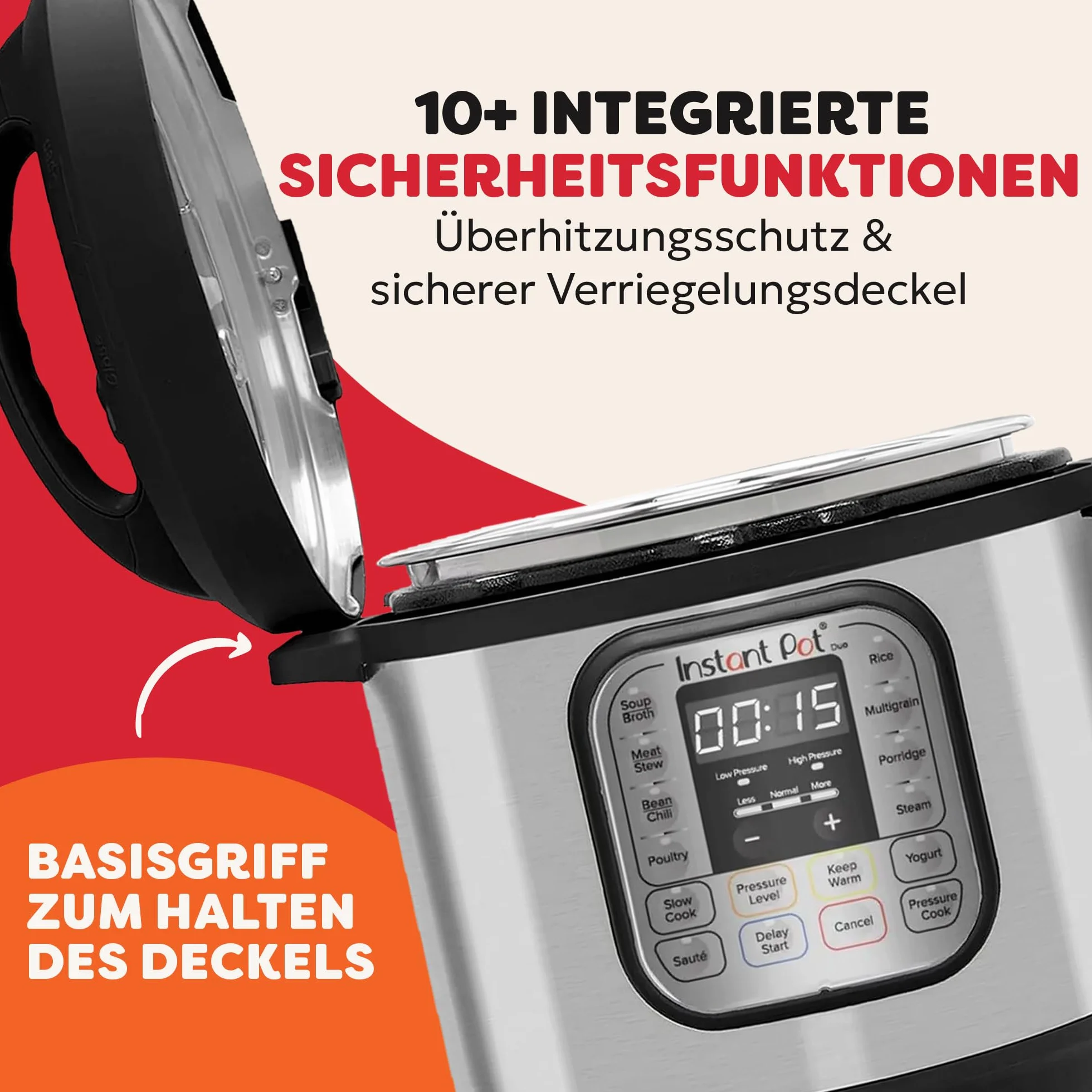 Instant Pot Duo 7-w-1 multicooker 5,7L – szczotkowana stal nierdzewna, duży szybkowar, wolnowar, ryżowar, patelnia do smażenia, jogurtownica, parownica i podgrzewacz żywności, zmywacza do zmywarki