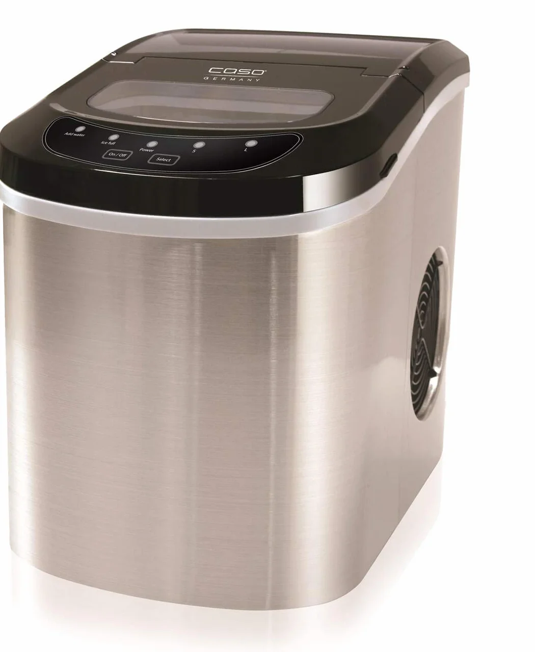 CASO IceMaster Pro Kostkarka do lodu, 2 rozmiary lodu, stal nierdzewna, produkuje kostki lodu 500 g/h