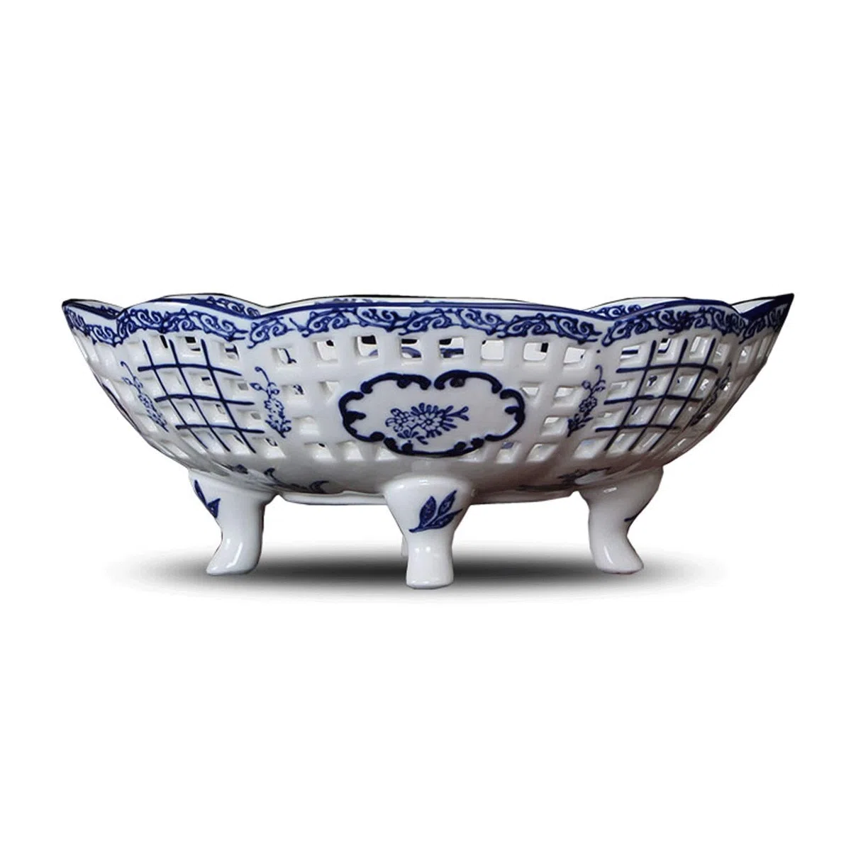 Koszyk na owoce Porcelanowa miska owoców do kuchni Counter, Chiński Retro Candy Fruit Bowl Server Ceramiczny Dekoracyjny Kosz Owocowy Miska owoców