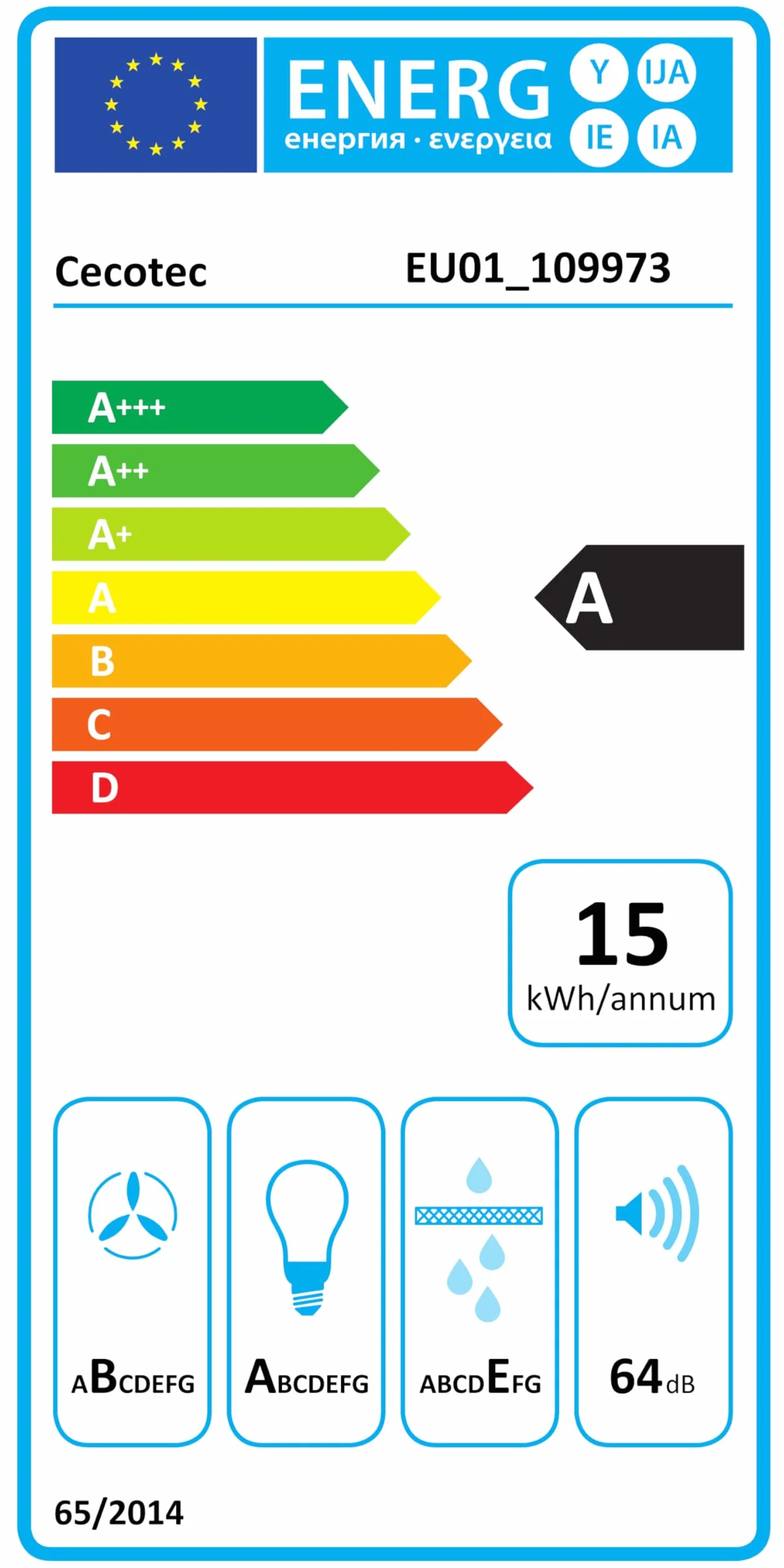 Cecotec Bolero Flux PM 604000 Okap piramidowy 60 cm stal nierdzewna 382,5 m³/h klasa A LED