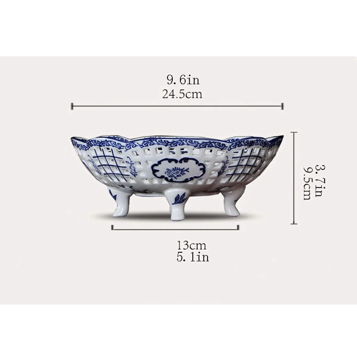 Koszyk na owoce Porcelanowa miska owoców do kuchni Counter, Chiński Retro Candy Fruit Bowl Server Ceramiczny Dekoracyjny Kosz Owocowy Miska owoców