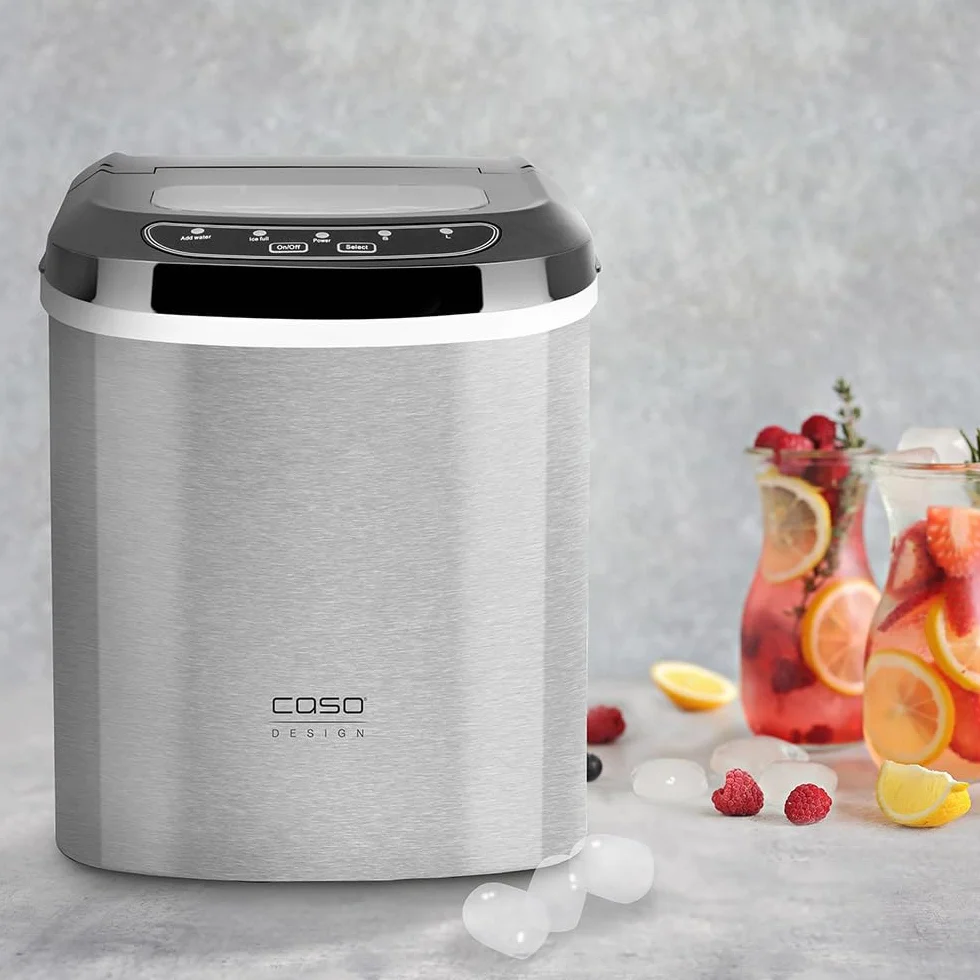 CASO IceMaster Pro Kostkarka do lodu, 2 rozmiary lodu, stal nierdzewna, produkuje kostki lodu 500 g/h