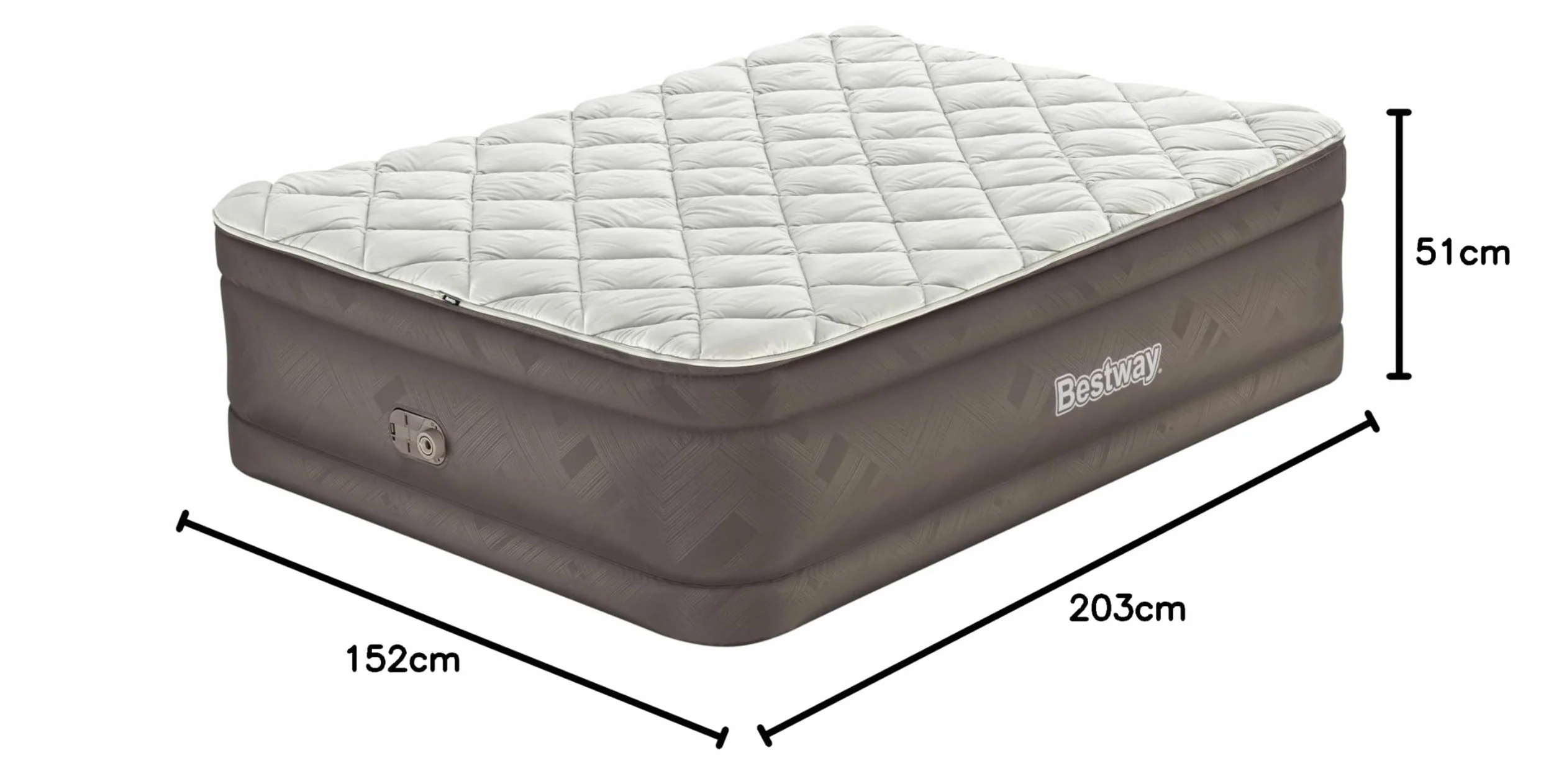 Bestway Fortech podwójny materac dmuchany 203 x 152 x 51 cm z pompą elektryczną